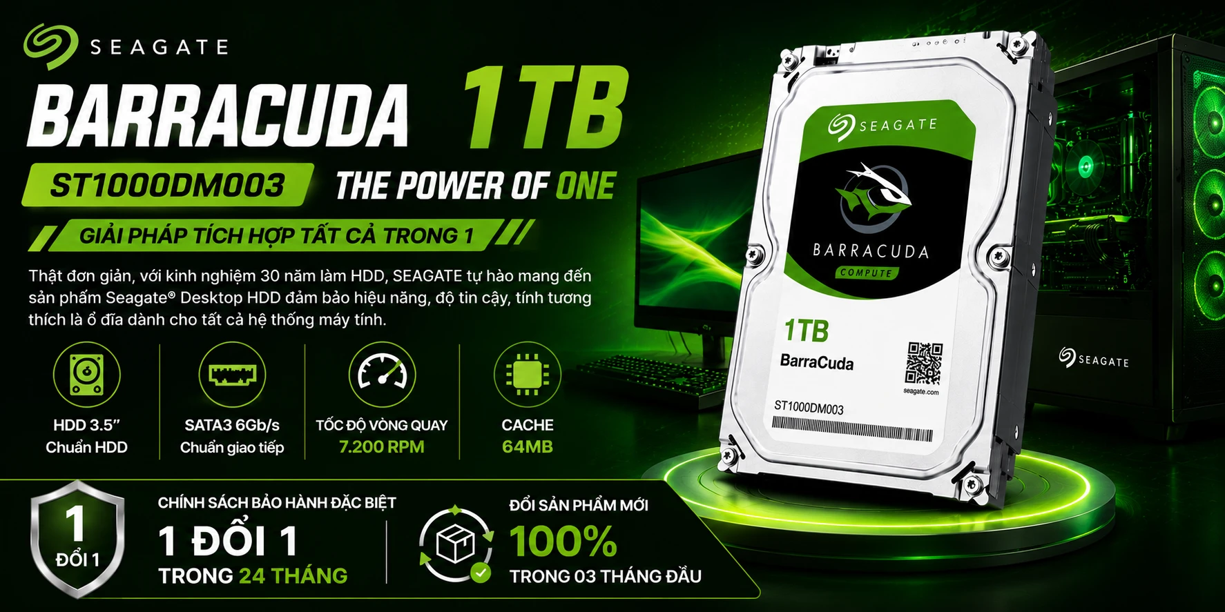 Ổ Cứng HDD Seagate Barracuda 1TB