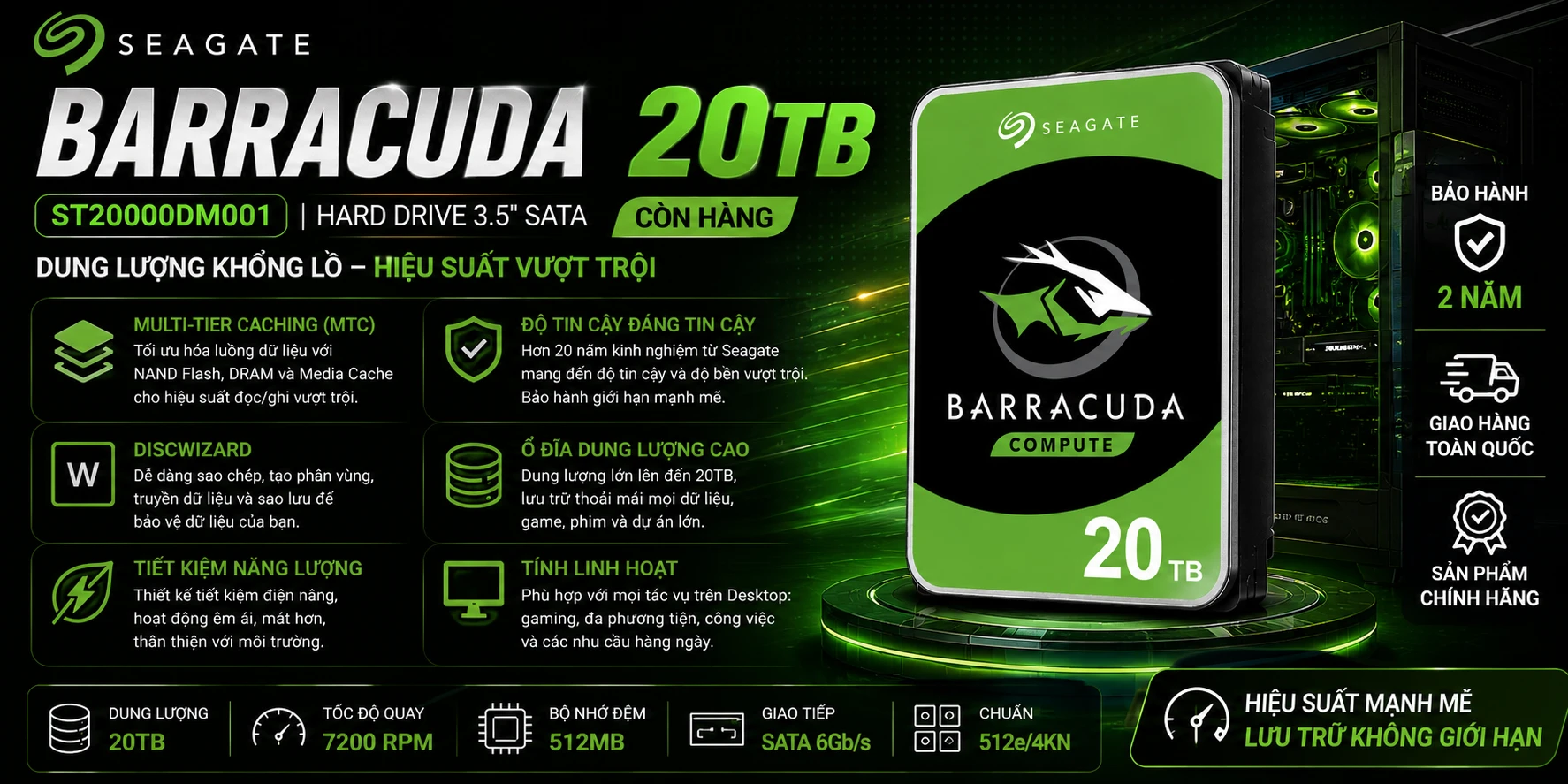 Ổ Cứng HDD Seagate BarraCuda 20TB