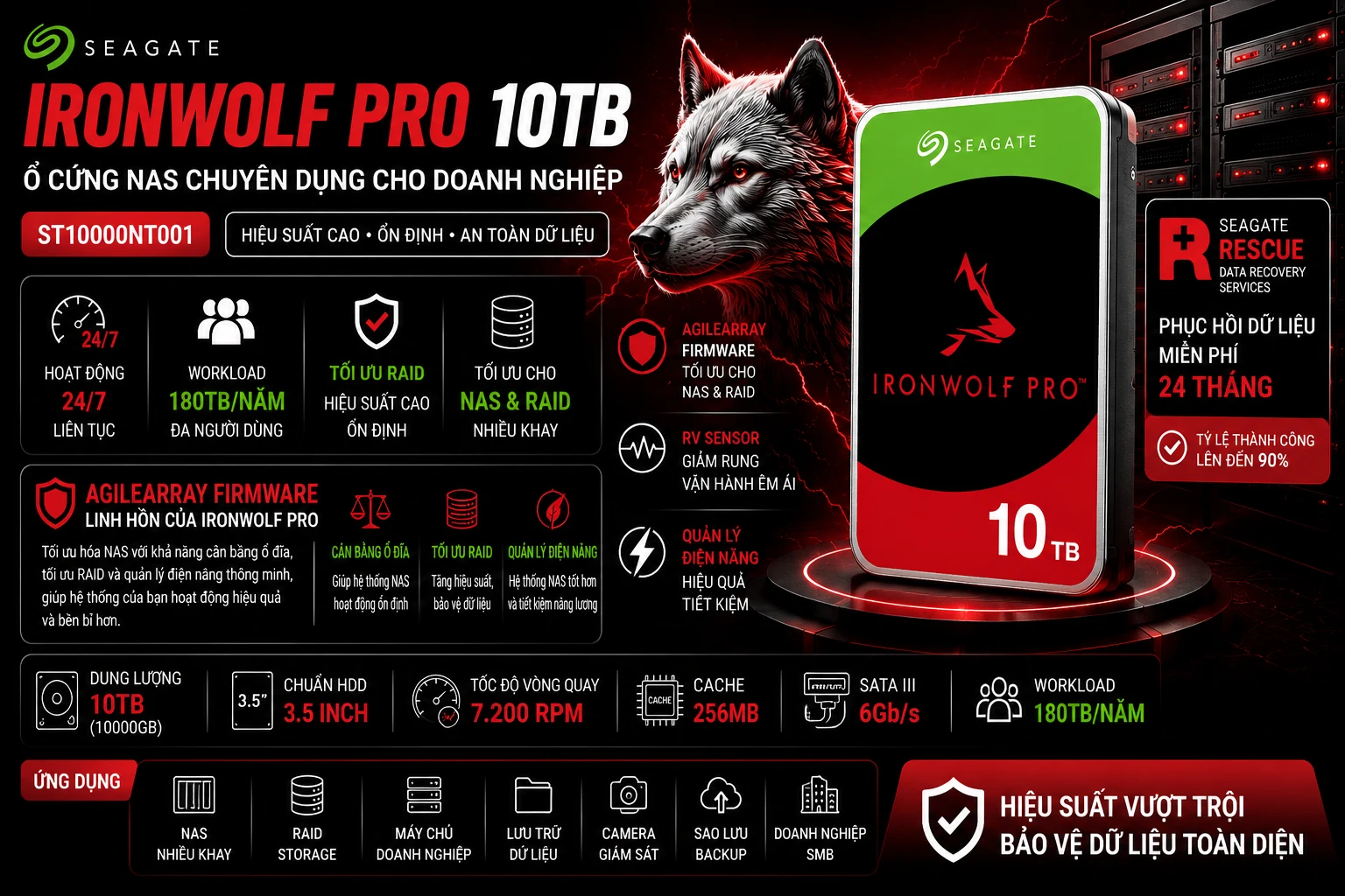 Ổ Cứng NAS Seagate IronWolf Pro 10TB