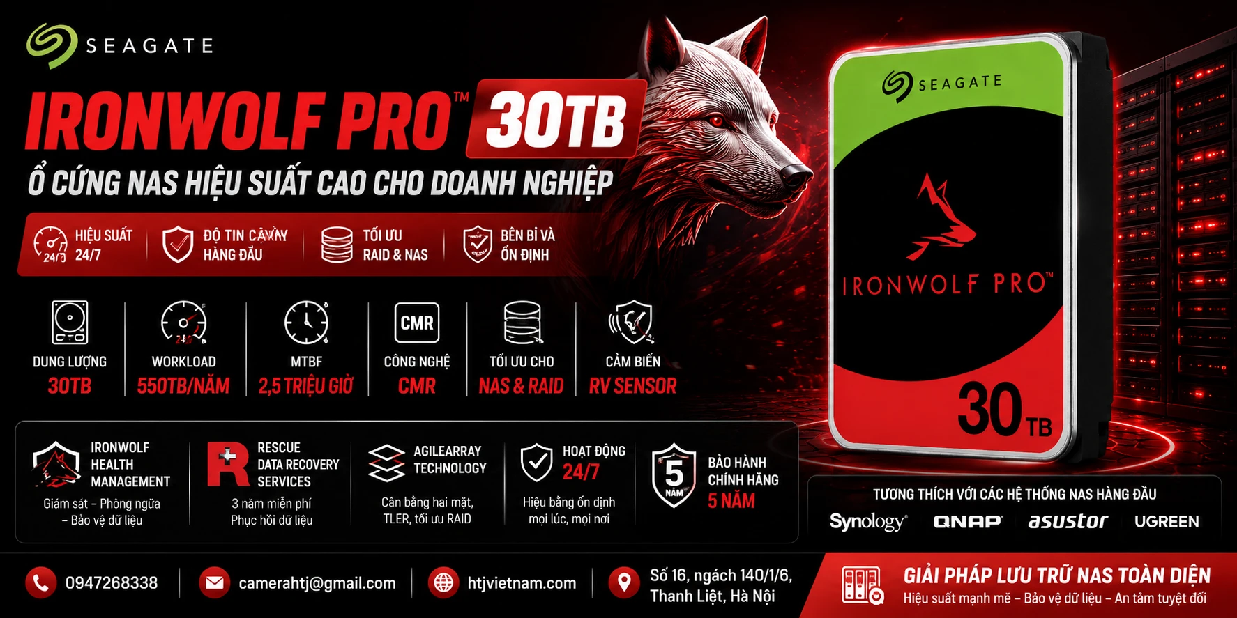 Ổ Cứng NAS Seagate IronWolf Pro 30TB