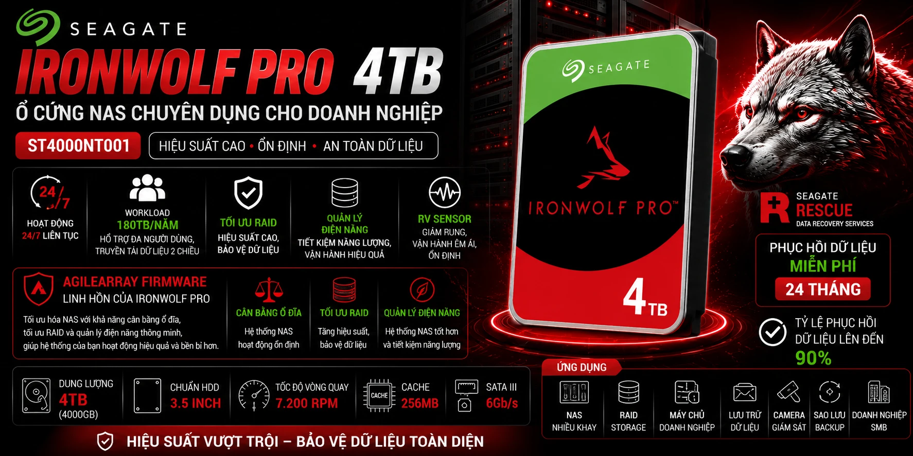 Ổ Cứng NAS Seagate IronWolf Pro 4TB