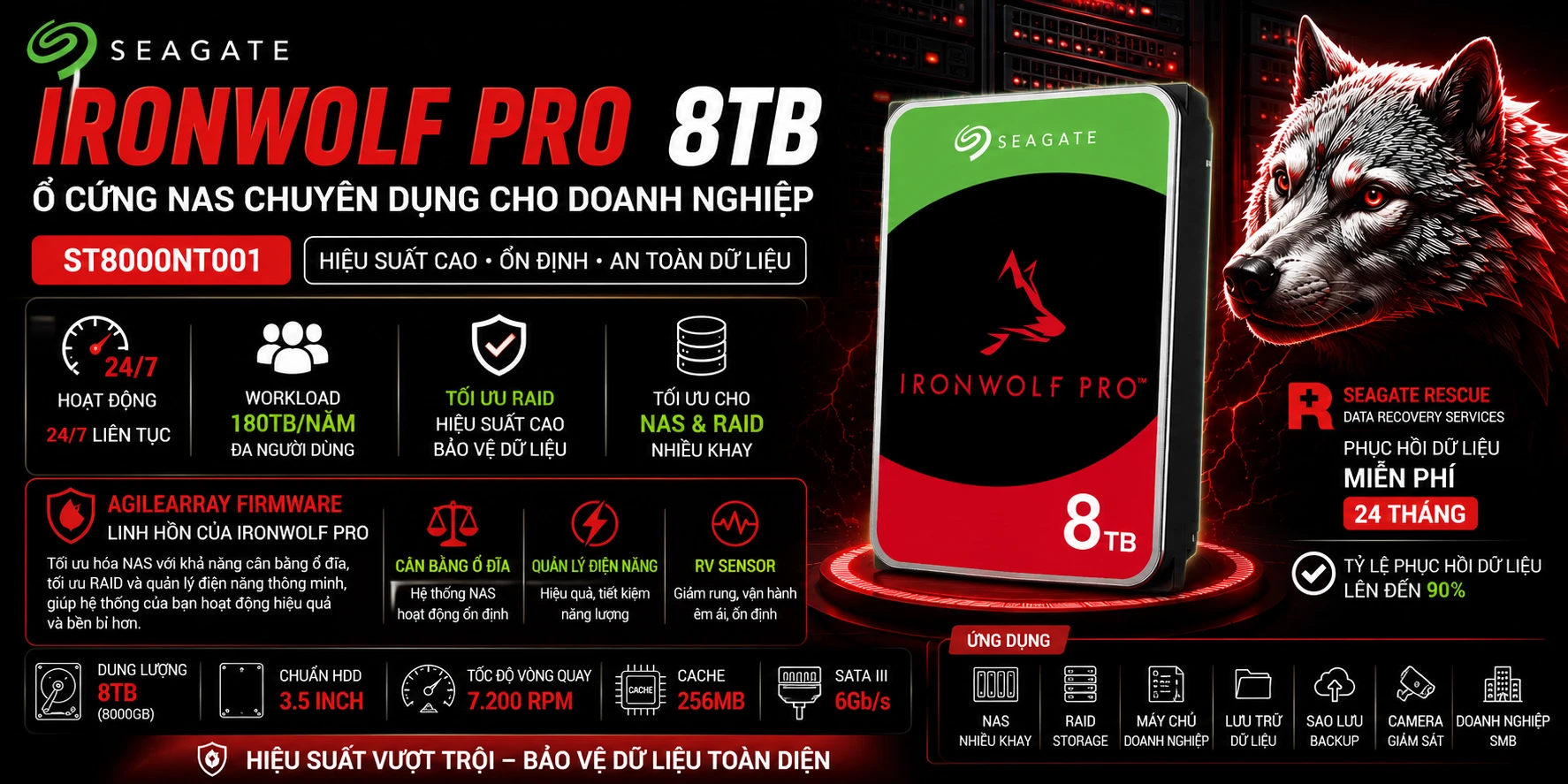 Ổ Cứng NAS Seagate IronWolf Pro 8TB