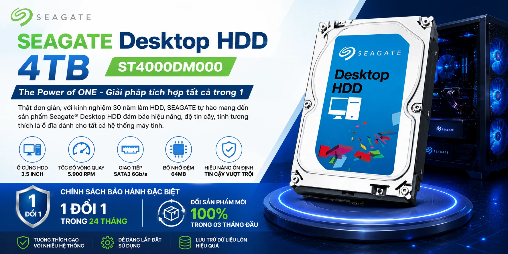 Ổ Cứng SEAGATE Desktop HDD 4TB