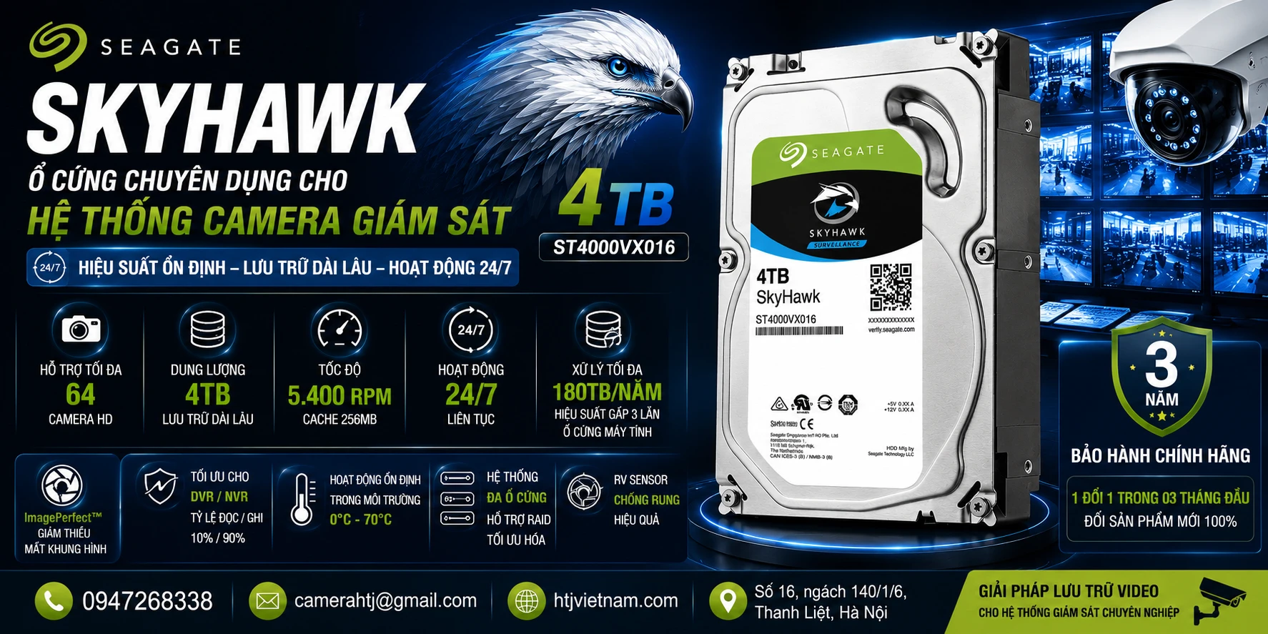 Ổ Cứng SkyHawk 4TB ST4000VX016