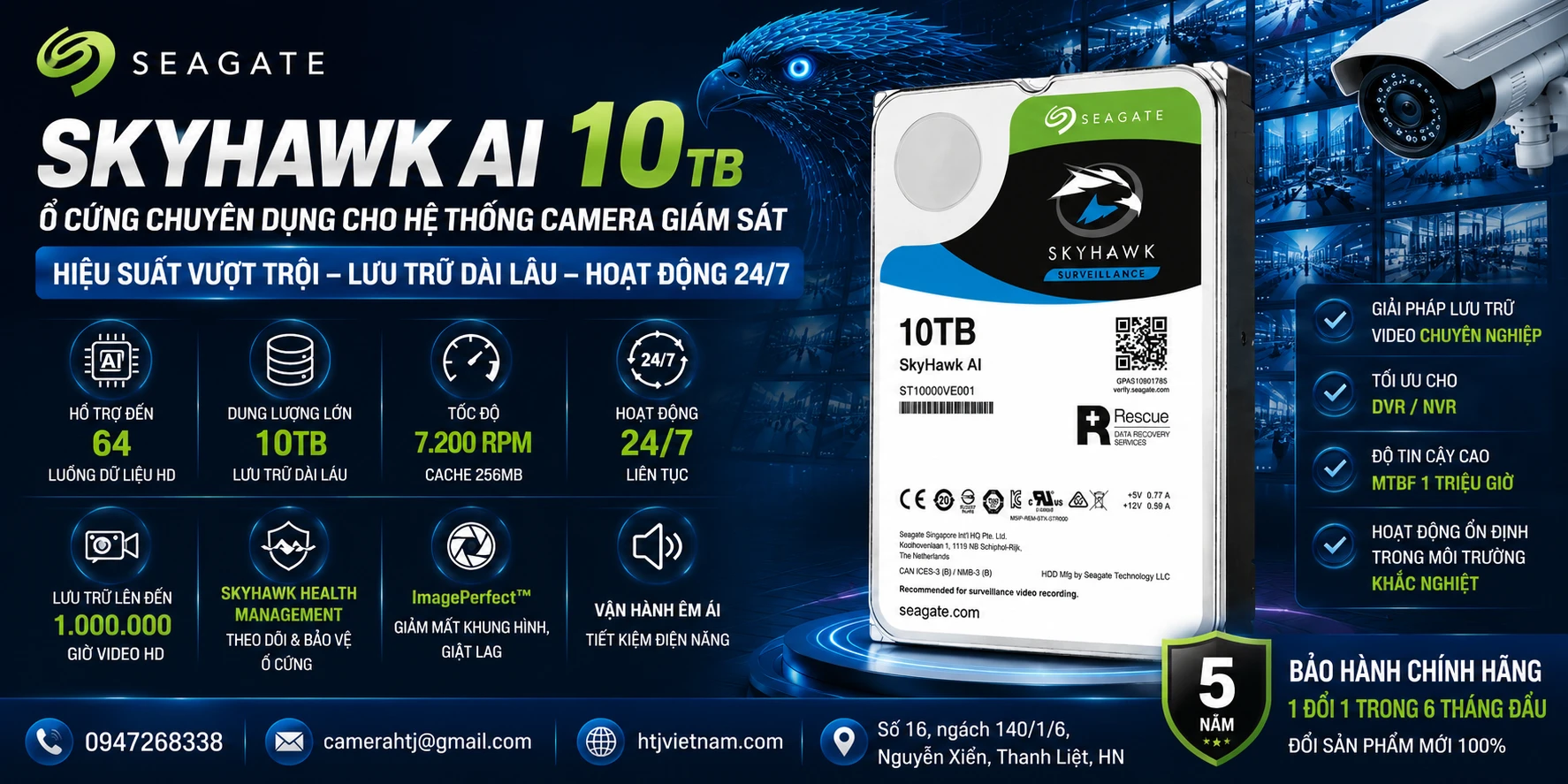 Ổ Cứng SkyHawk AI 10TB ST10000VE001