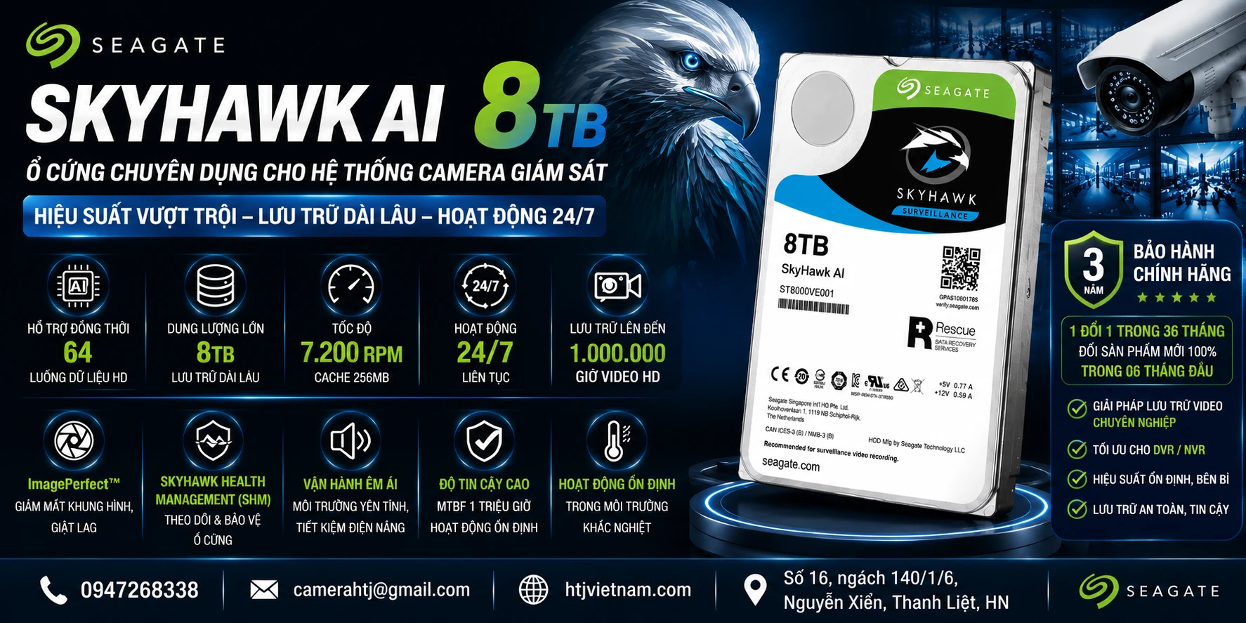 Ổ Cứng SkyHawk AI 8TB ST8000VE001