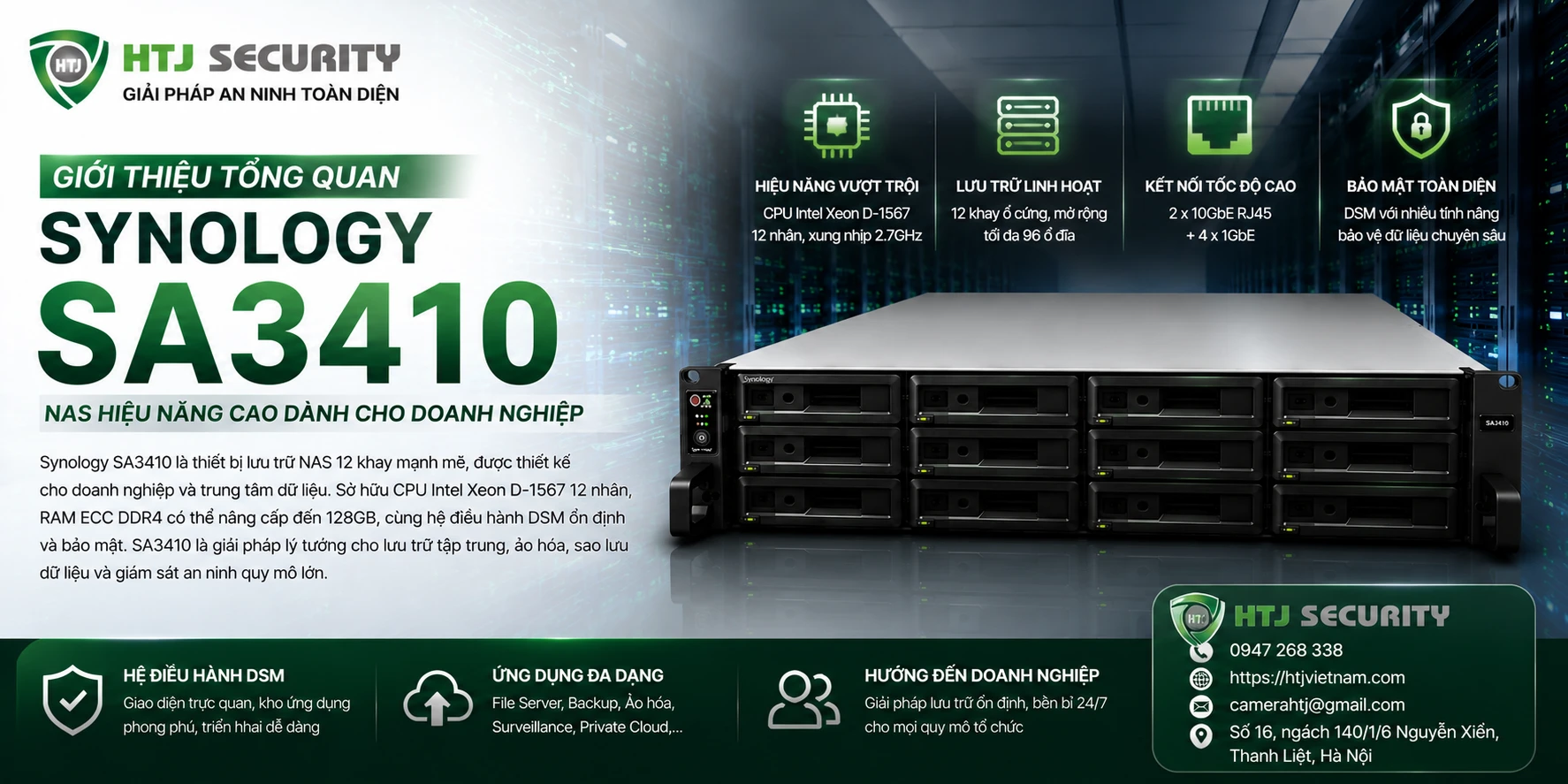 Thiết Bị Lưu Trữ NAS Synology SA3410