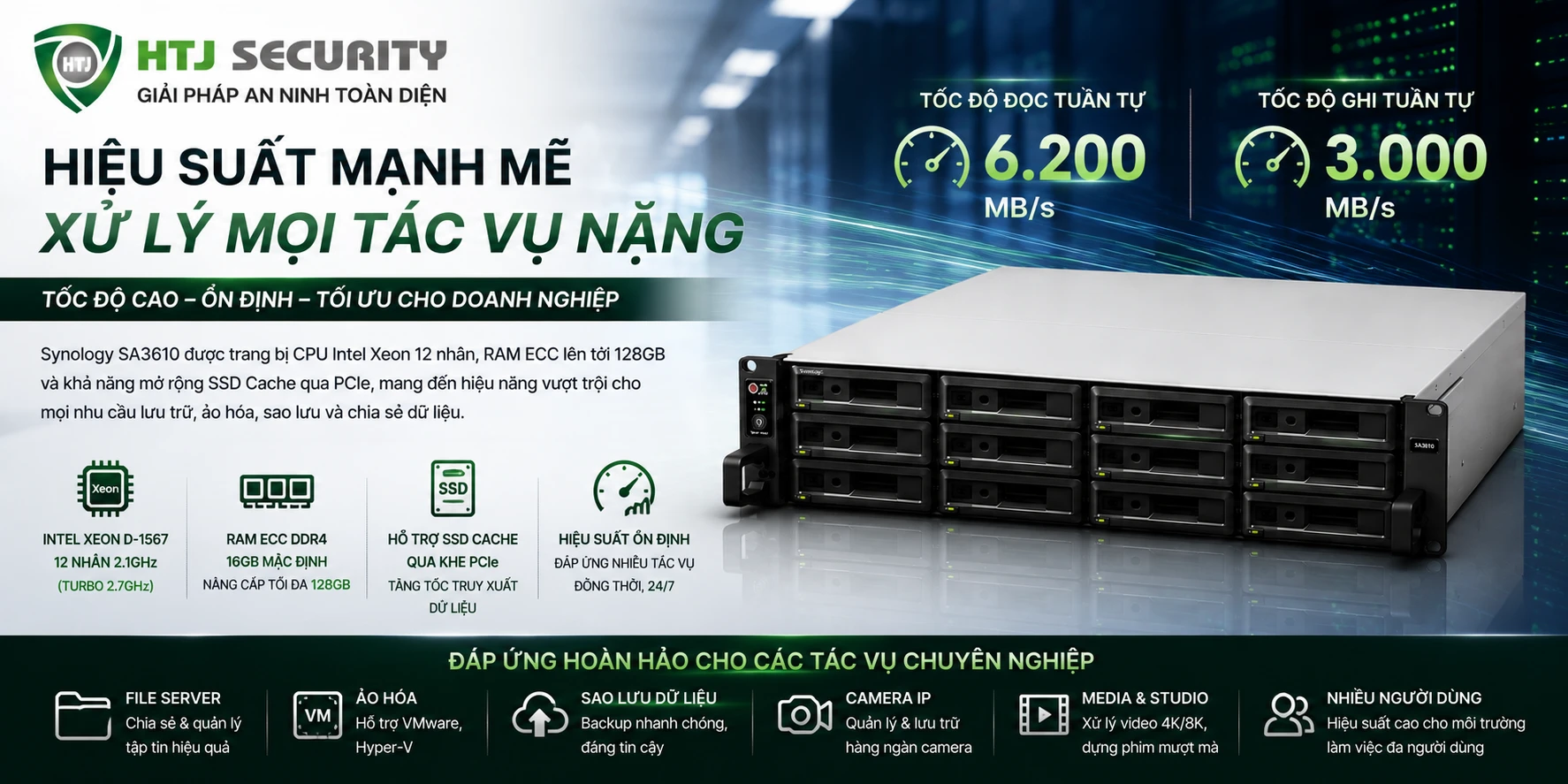 Thiết bị lưu trữ NAS Synology SA3610