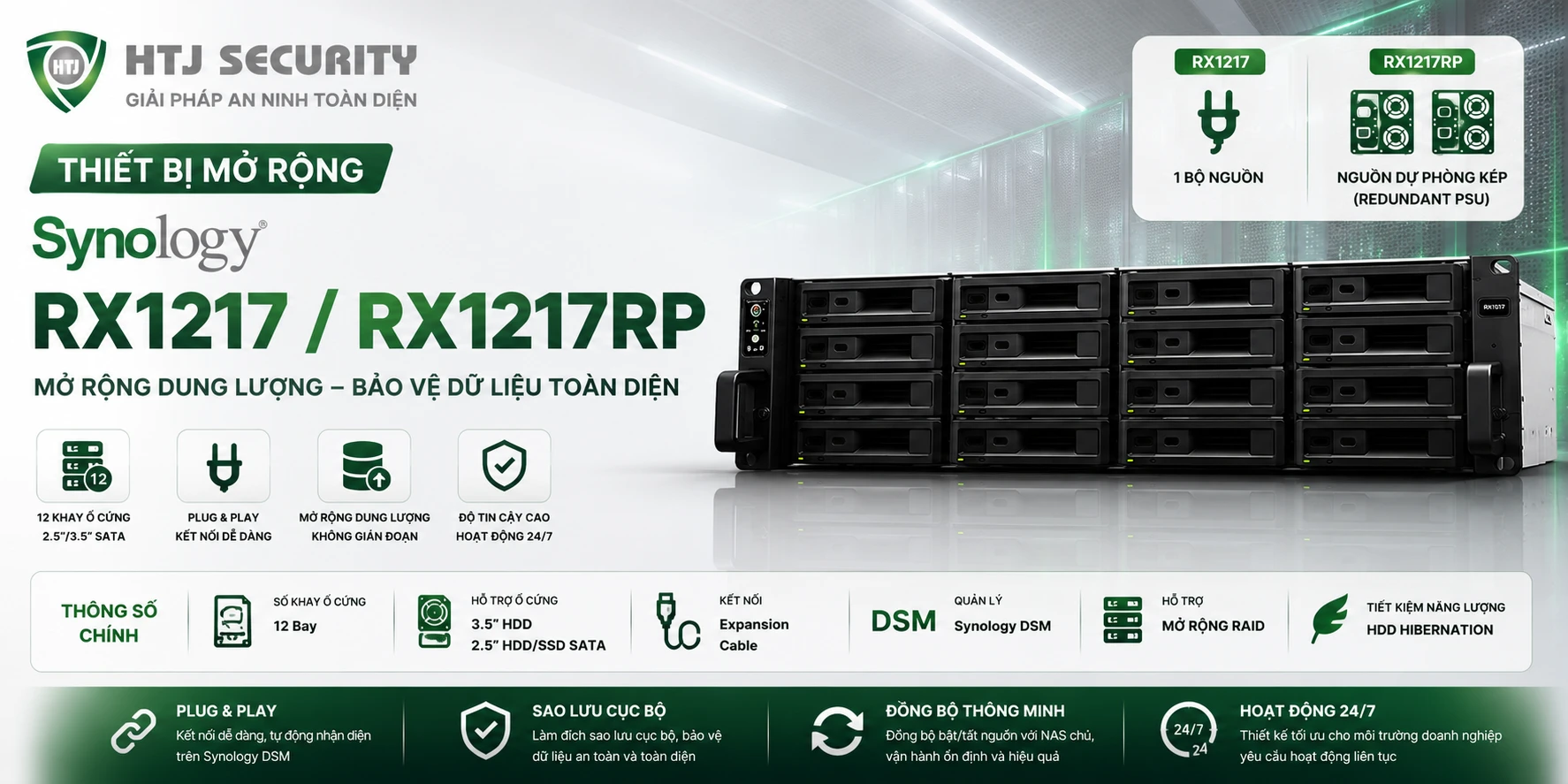 Thiết Bị Mở Rộng Synology RX1217/RX1217RP