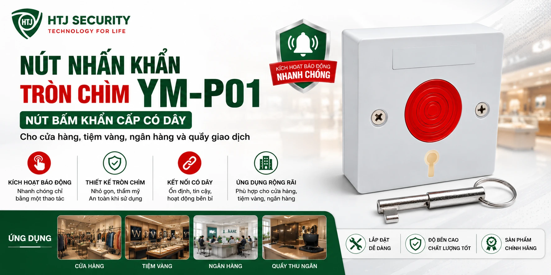 Nút nhấn khẩn tròn chìm YM-P01