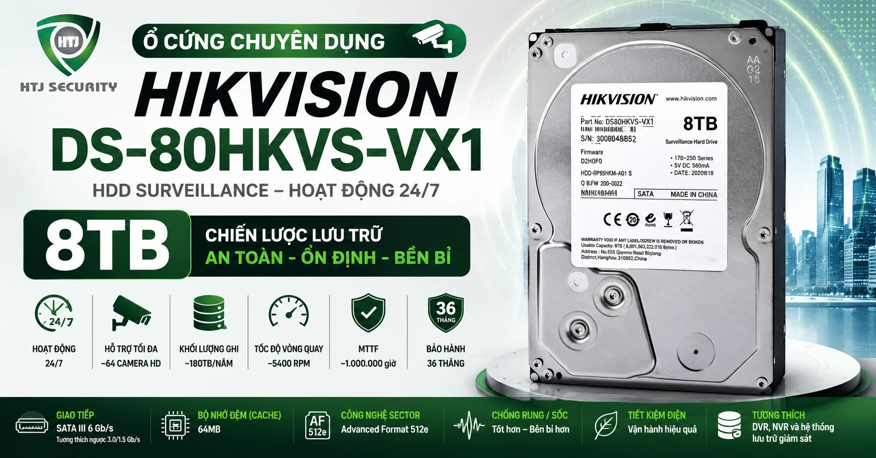 Ổ cứng giám sát Hikvision DS-80HKVS-VX1 8TB