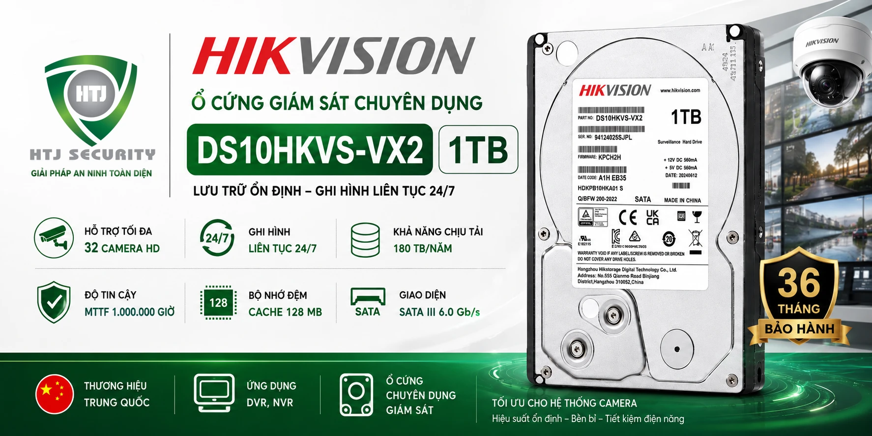 Ổ cứng giám sát Hikvision DS10HKVS-VX2 1TB