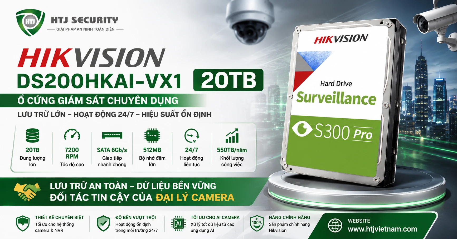 Ổ cứng giám sát Hikvision DS200HKAI-VX1 20TB