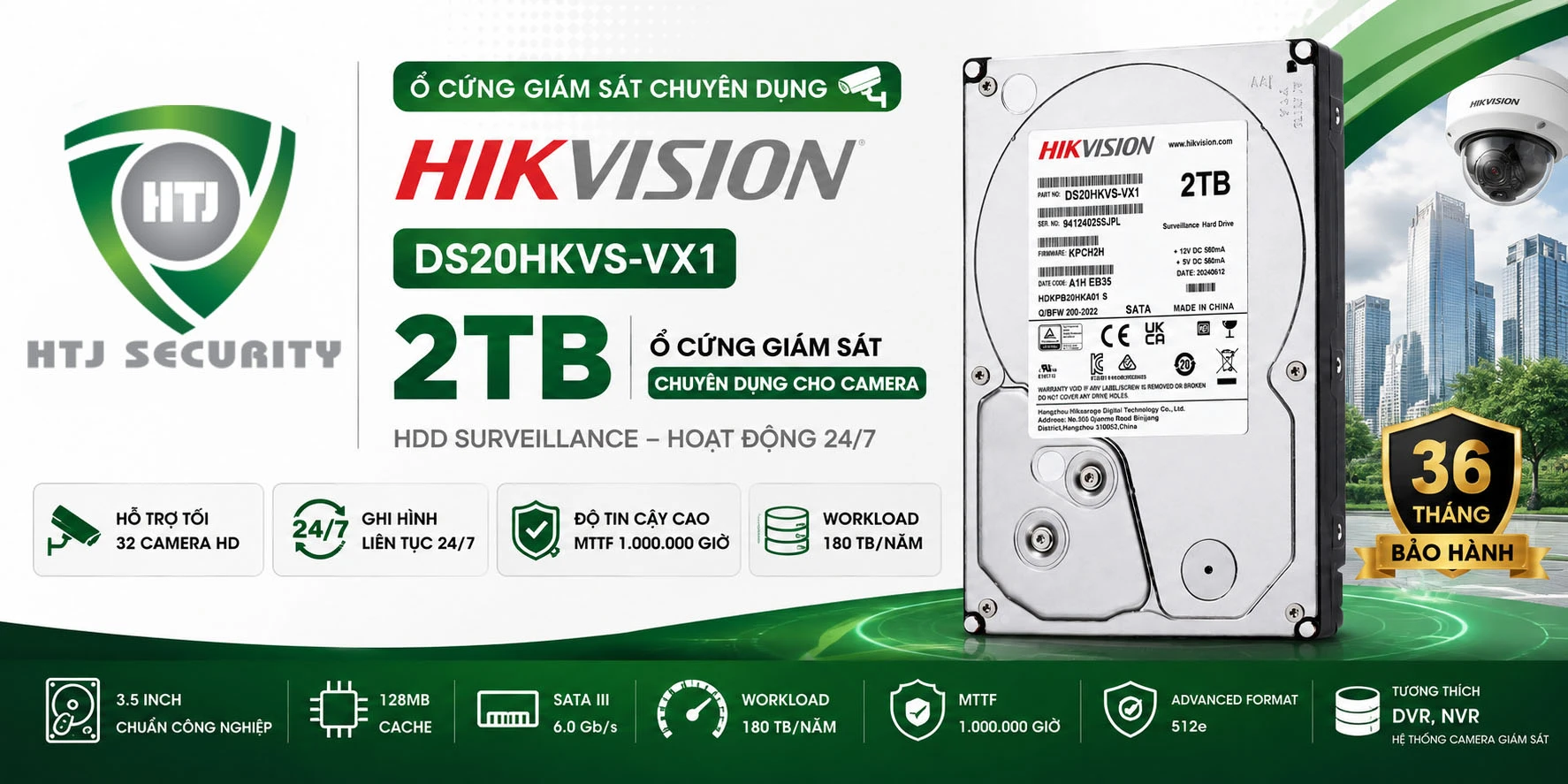 Ổ cứng giám sát Hikvision DS20HKVS-VX1 2TB