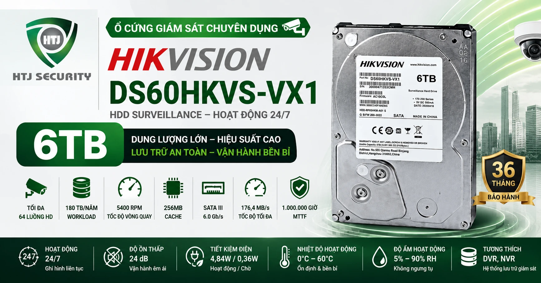 Ổ cứng giám sát Hikvision DS60HKVS-VX1 6TB