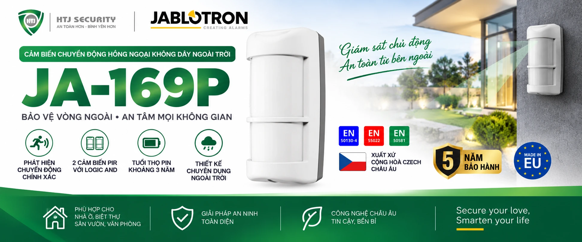 Cảm biến chuyển động không dây ngoài trời Jablotron JA-169P
