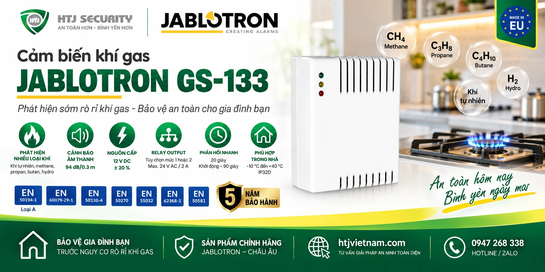 Cảm biến khí gas Jablotron GS-133