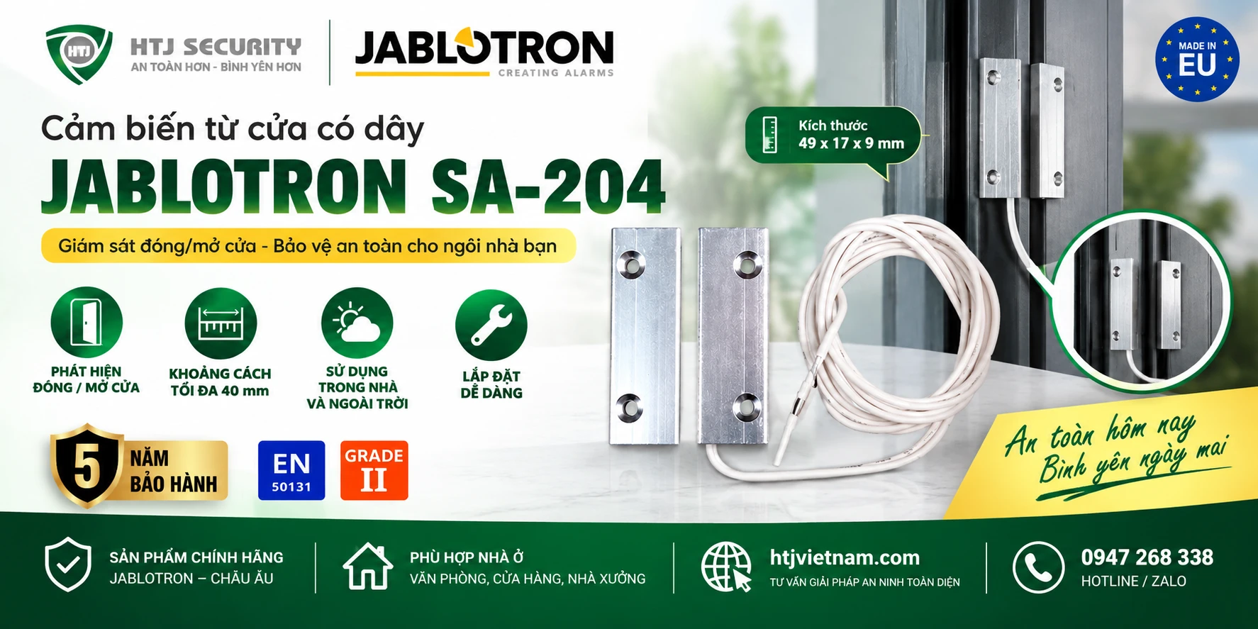 Cảm biến từ cửa có dây Jablotron SA-204