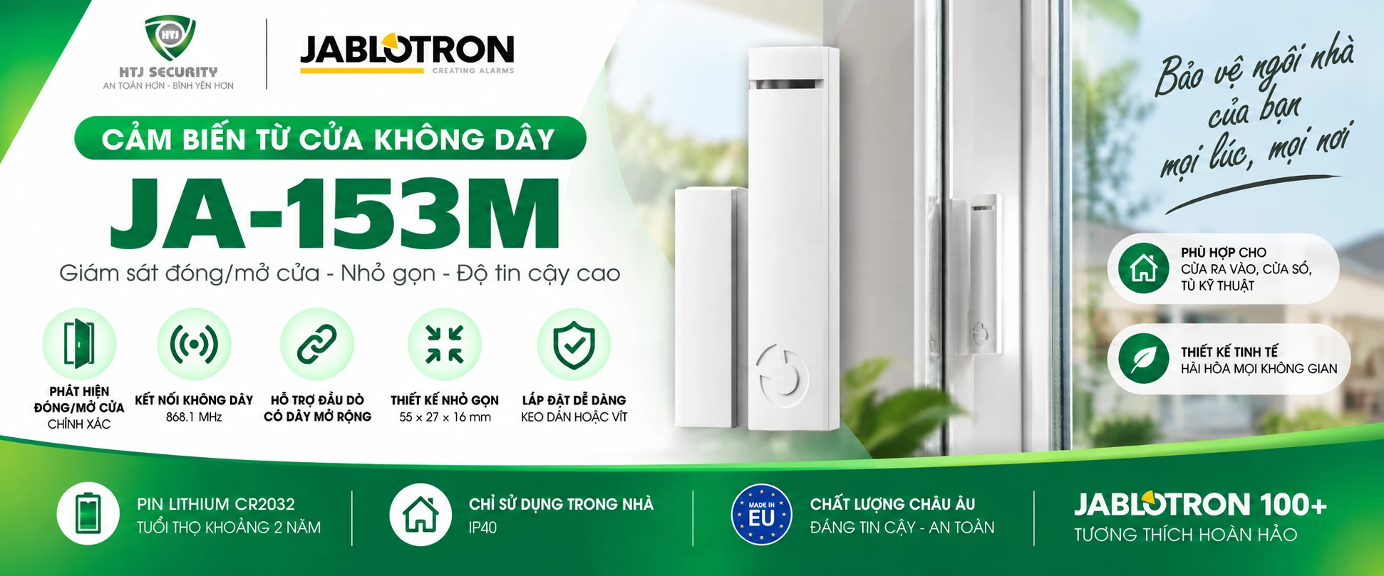 Cảm biến từ cửa không dây Jablotron JA-153M
