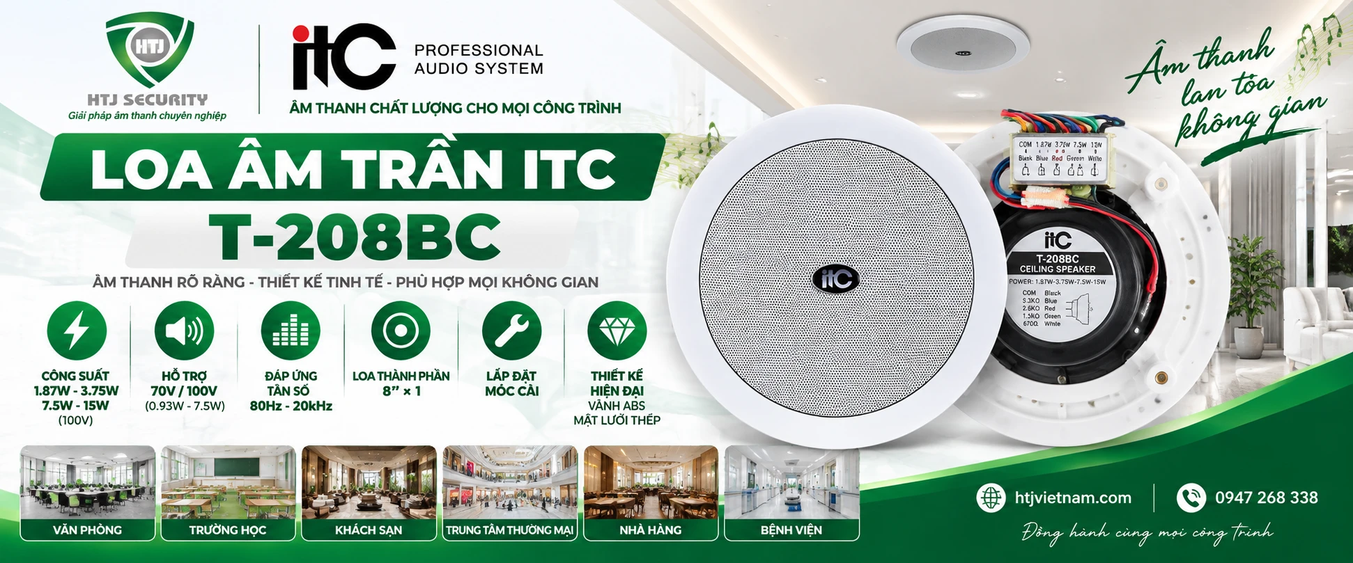 Loa âm trần ITC T-208BC