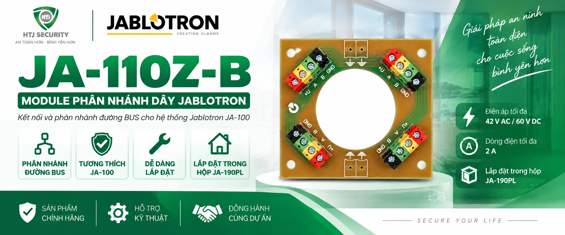 Module phân nhánh dây Jablotron JA-110Z-B