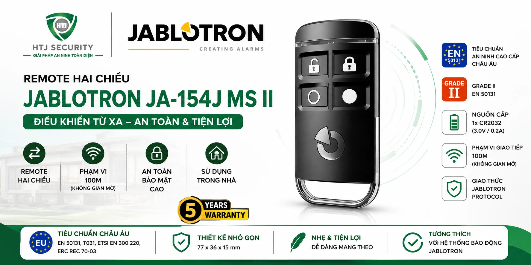 Remote hai chiều Jablotron JA-154J MS II