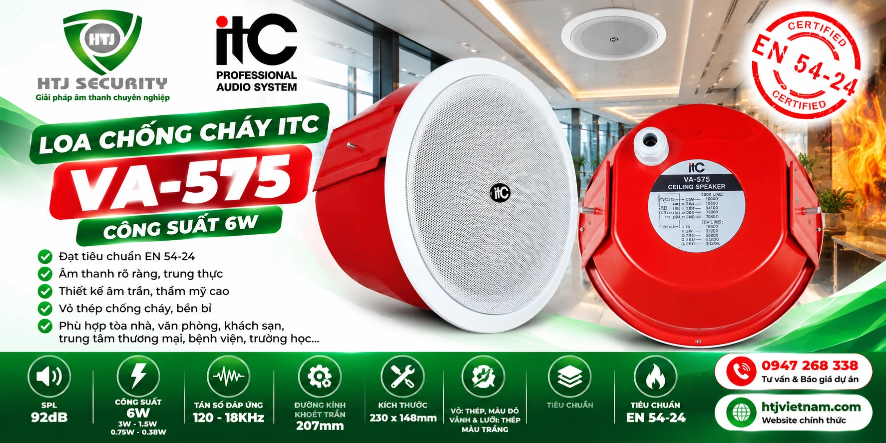 Loa chống cháy ITC VA-575 – Công suất 6W
