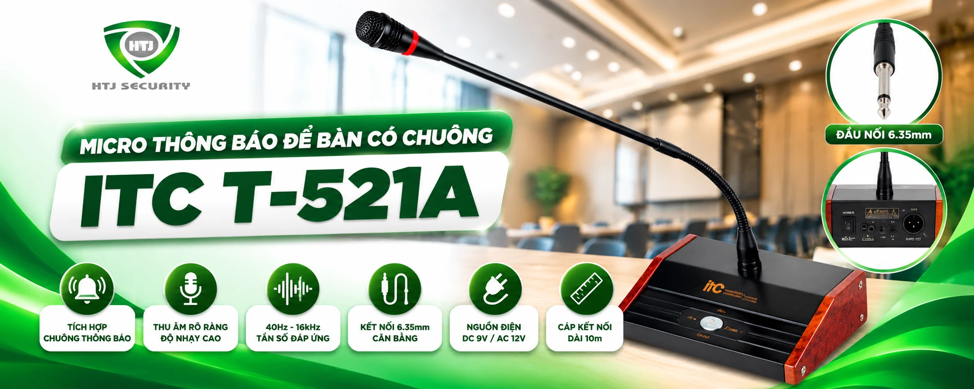 Micro thông báo để bàn có chuông ITC T-521A
