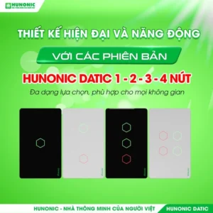 Công tắc cảm ứng WiFi Hunonic Datic 1 Nút màu trắng