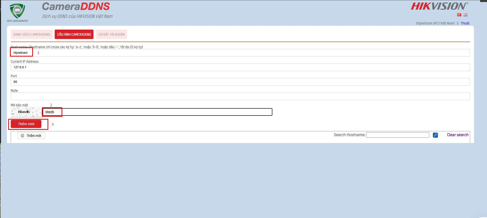 Hướng dẫn tạo và cài đặt tên miên cameraddns trên thiết bị hikvision