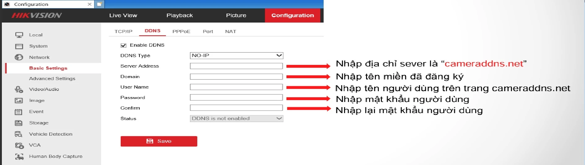 Hướng dẫn tạo và cài đặt tên miên cameraddns trên thiết bị hikvision