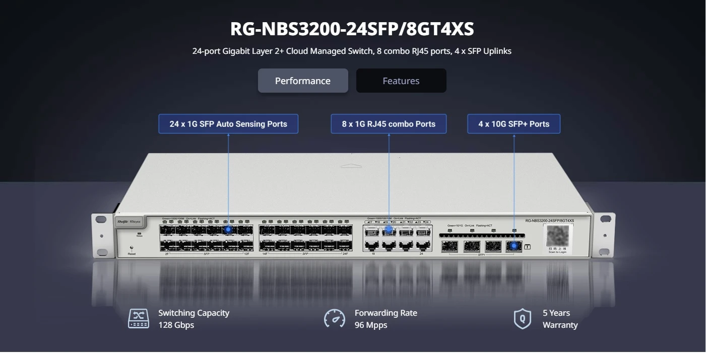 Switch RUIJIE REYEE RG-NBS3200-24SFP/8GT4XS