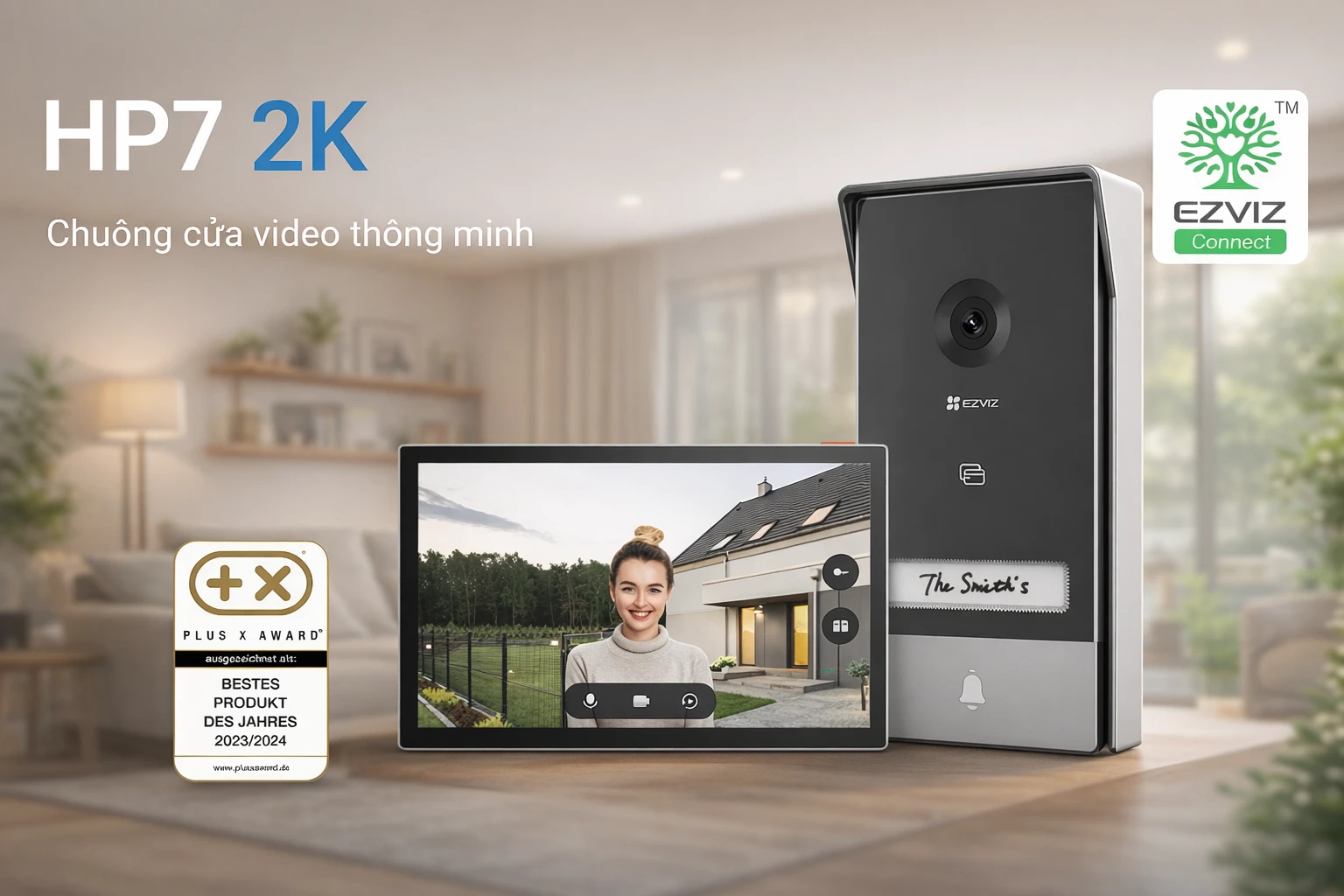 Bộ chuông cửa Ezviz 2K CS-HP7-R101-1W2TFC