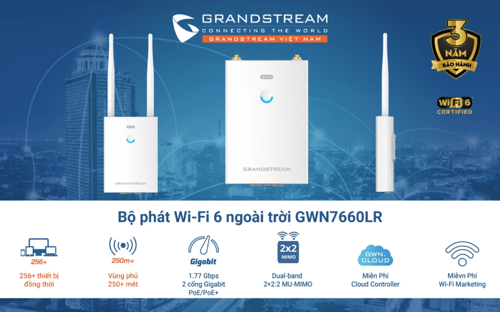 Thiết bị WiFi 6 Grandstream GWN7660LR