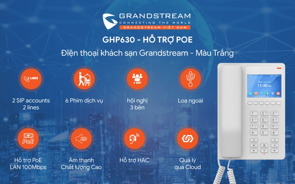 Điện Thoại Khách Sạn PoE GHP630