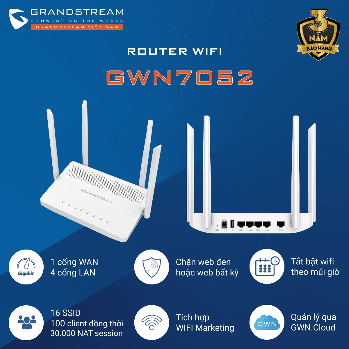 Router WiFi Grandstream GWN7052