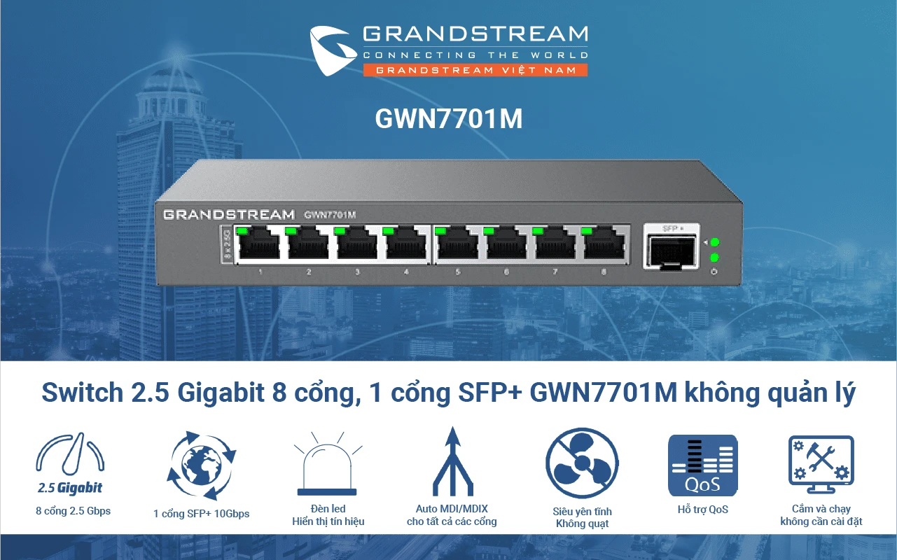 Switch mạng Grandstream GWN7701M