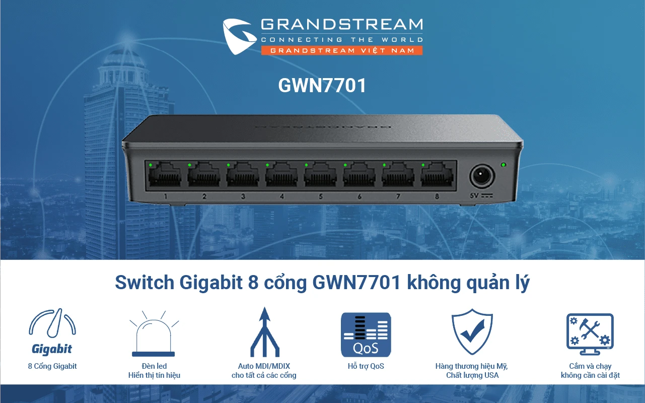 Switch mạng Grandstream GWN7701