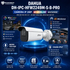 Camera IP 2MP WizColor Dahua DH-IPC-HFW2249M-S-B-PRO