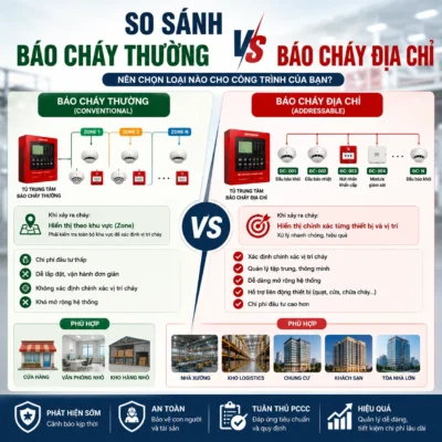 So Sánh Báo Cháy Thường Và Báo Cháy Địa Chỉ