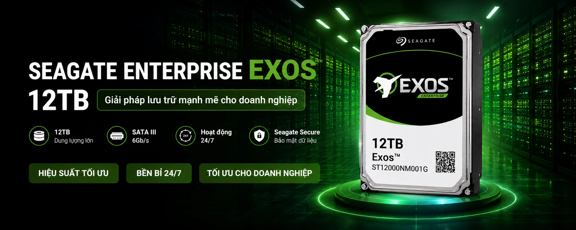 Ổ Cứng HDD Seagate Enterprise Exos 12TB ST12000NM001G