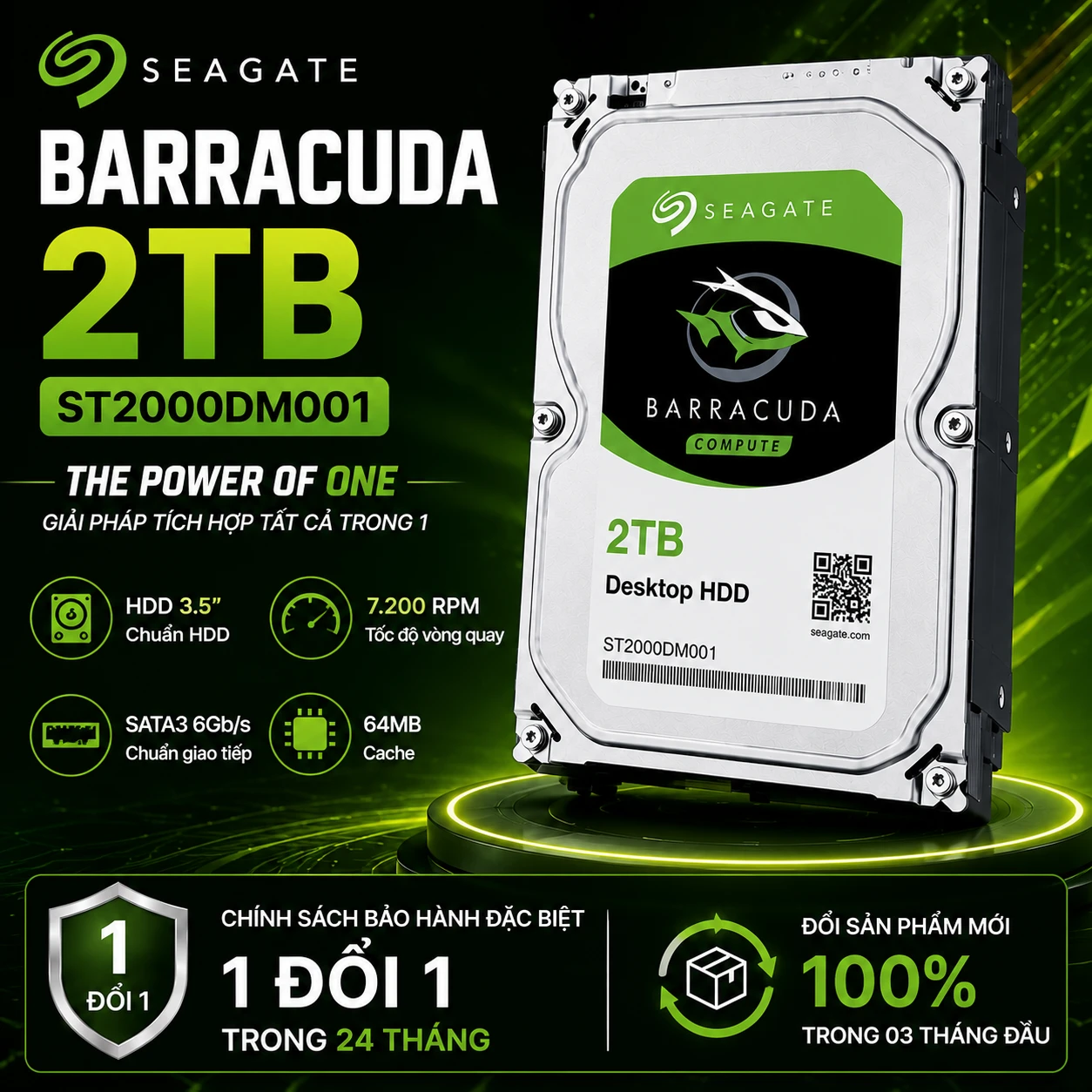 Ổ cứng HDD SEAGATE BarraCuda 2TB