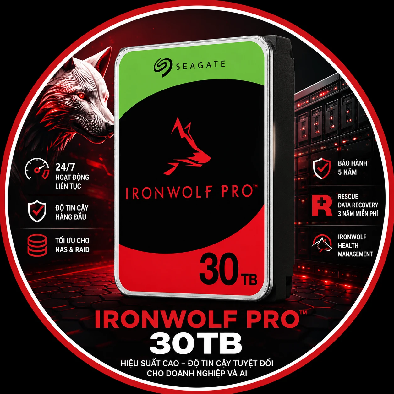 Ổ Cứng NAS Seagate IronWolf Pro 30TB