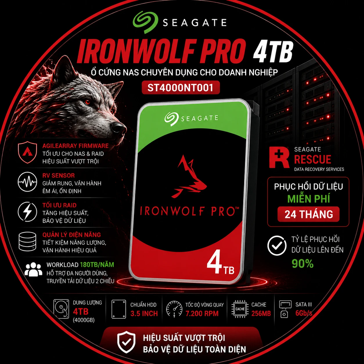 Ổ Cứng NAS Seagate IronWolf Pro 4TB