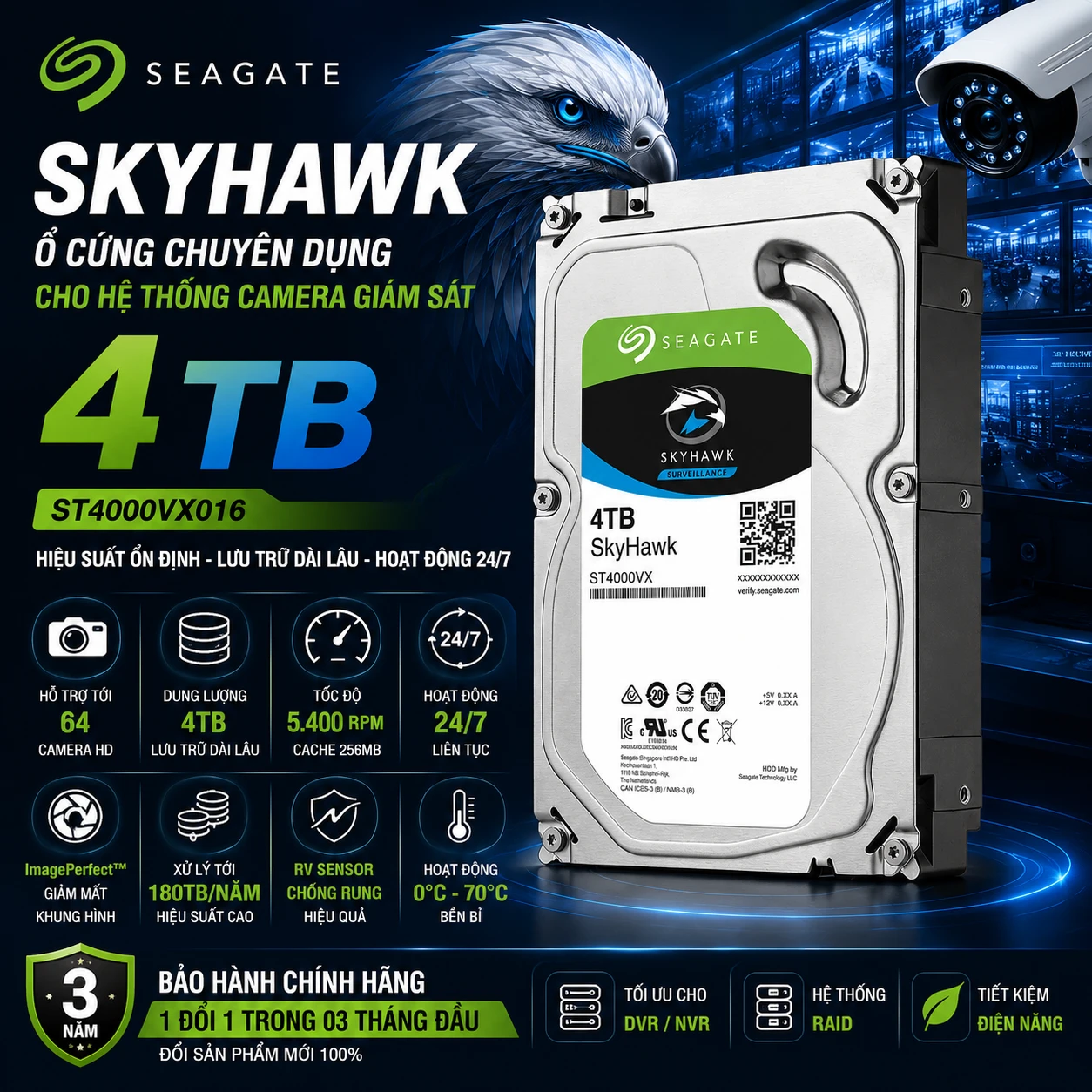 Ổ Cứng SkyHawk 4TB ST4000VX016