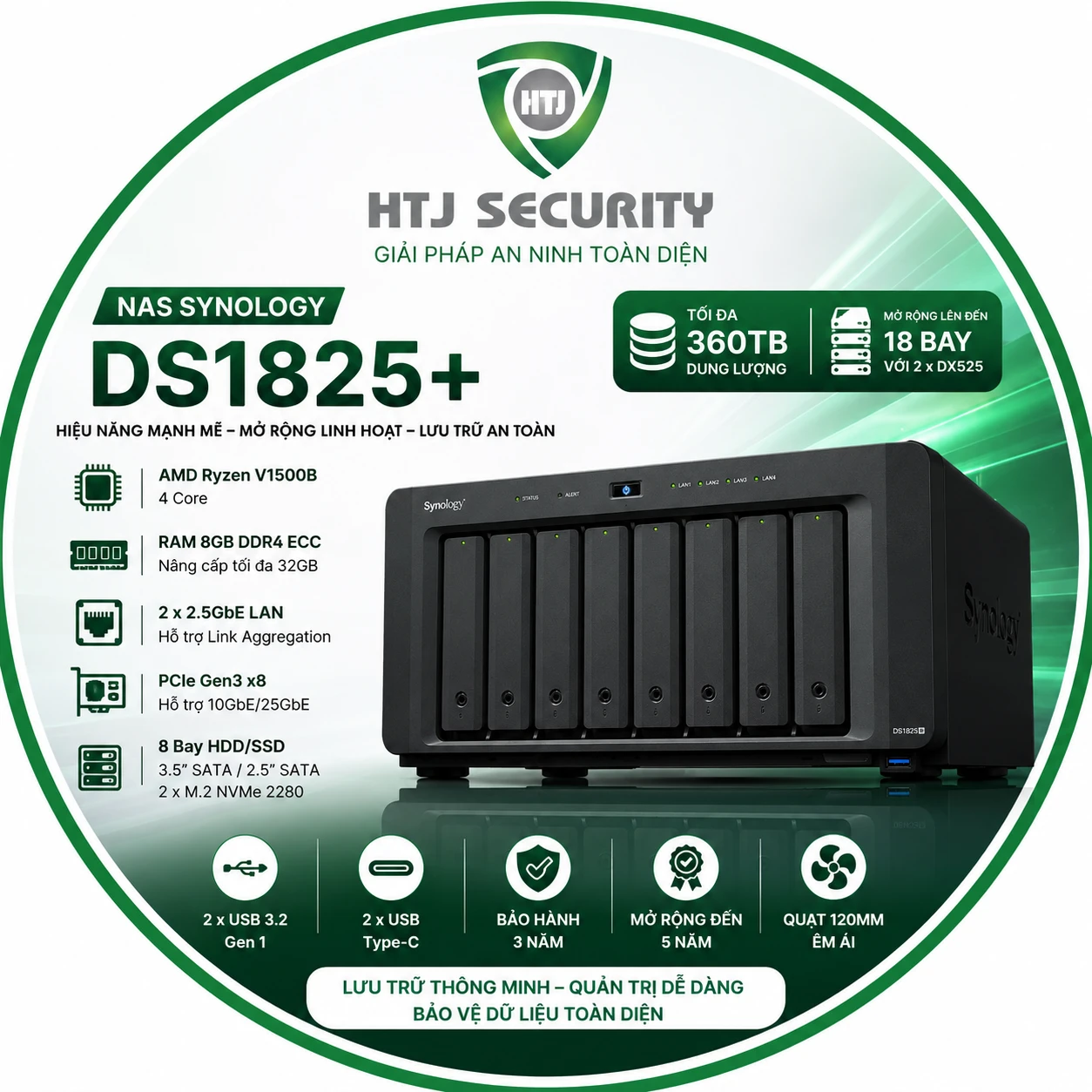 Thiết Bị Lưu Trữ NAS Synology DS1825+