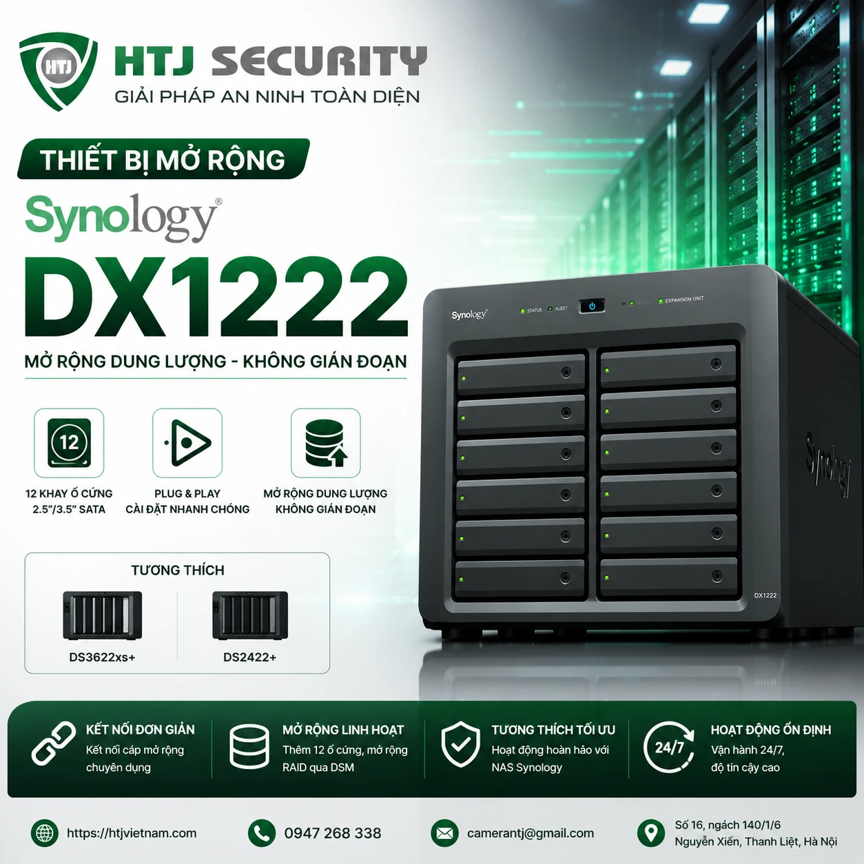 Thiết Bị Mở Rộng Synology DX1222