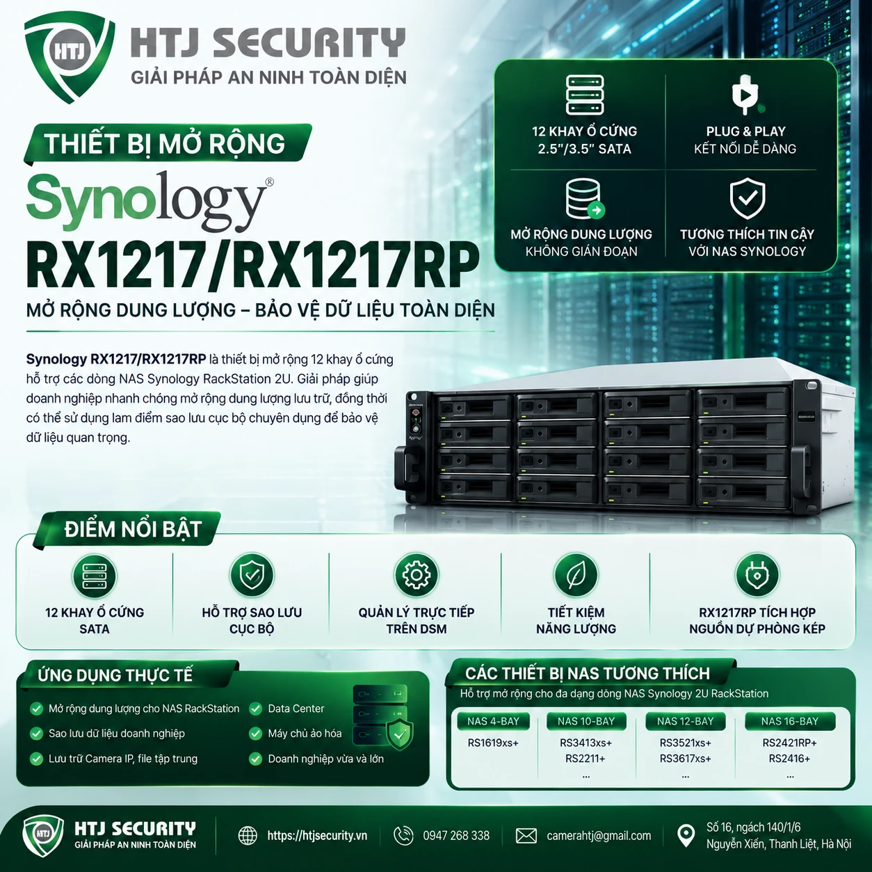 Thiết Bị Mở Rộng Synology RX1217/RX1217RP