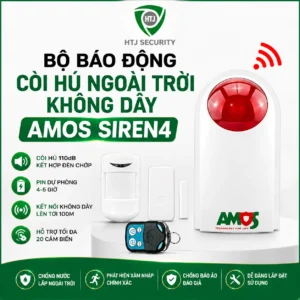 Bộ báo động còi hú ngoài trời không dây AMOS SIREN4