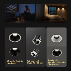 Đèn Downlight T2 Pro 12W 60°